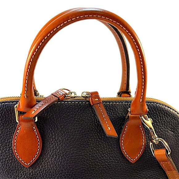 Dooney & Bourke Top Zip Cobalt Blue Satchel Purse Pebbled Grain Leather Bag - Picture 5 of 14